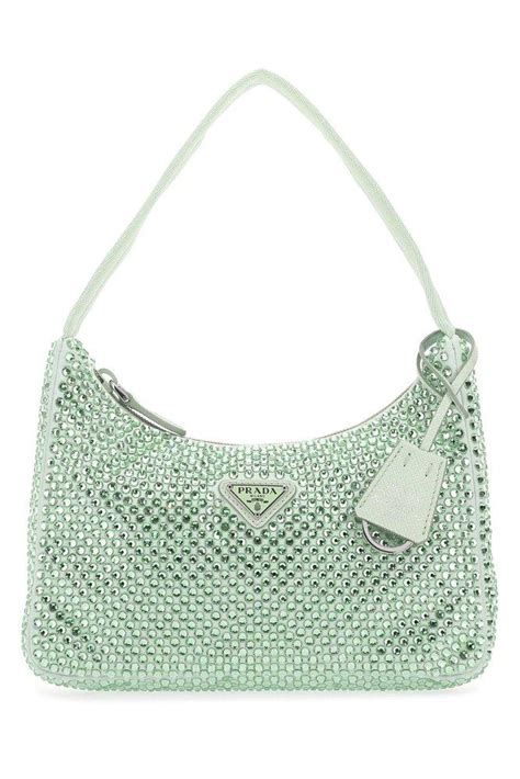 green crystal prada bag|Prada embellished bag.